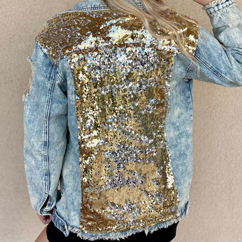 L&B Sequin Denim Jacket